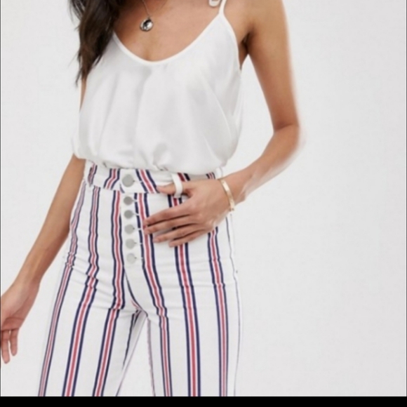 NWT ASOS Denim High Waist Long Button Fly Staight Jean. - Picture 1 of 11